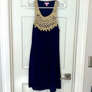 Lilly Pulitzer navy and gold dress